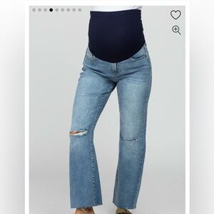 Pink blush maternity straight leg jeans